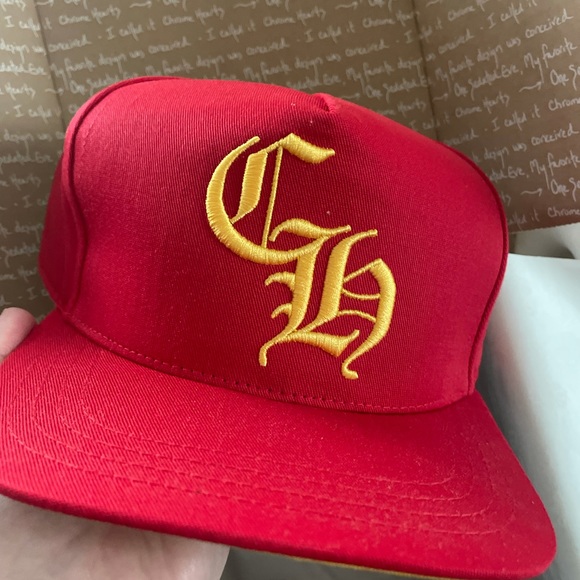 Chrome Hearts Red Yellow SnapBack Baseball Hat KC chiefs colors - Picture 3 of 5